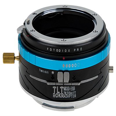 Fotodiox Pro TLT ROKR - Tilt/Shift Lens Mount Adapter Compatible with Nikon F Mount G-Type D/SLR Lenses to Canon RF Mount Mirrorless Camera Body