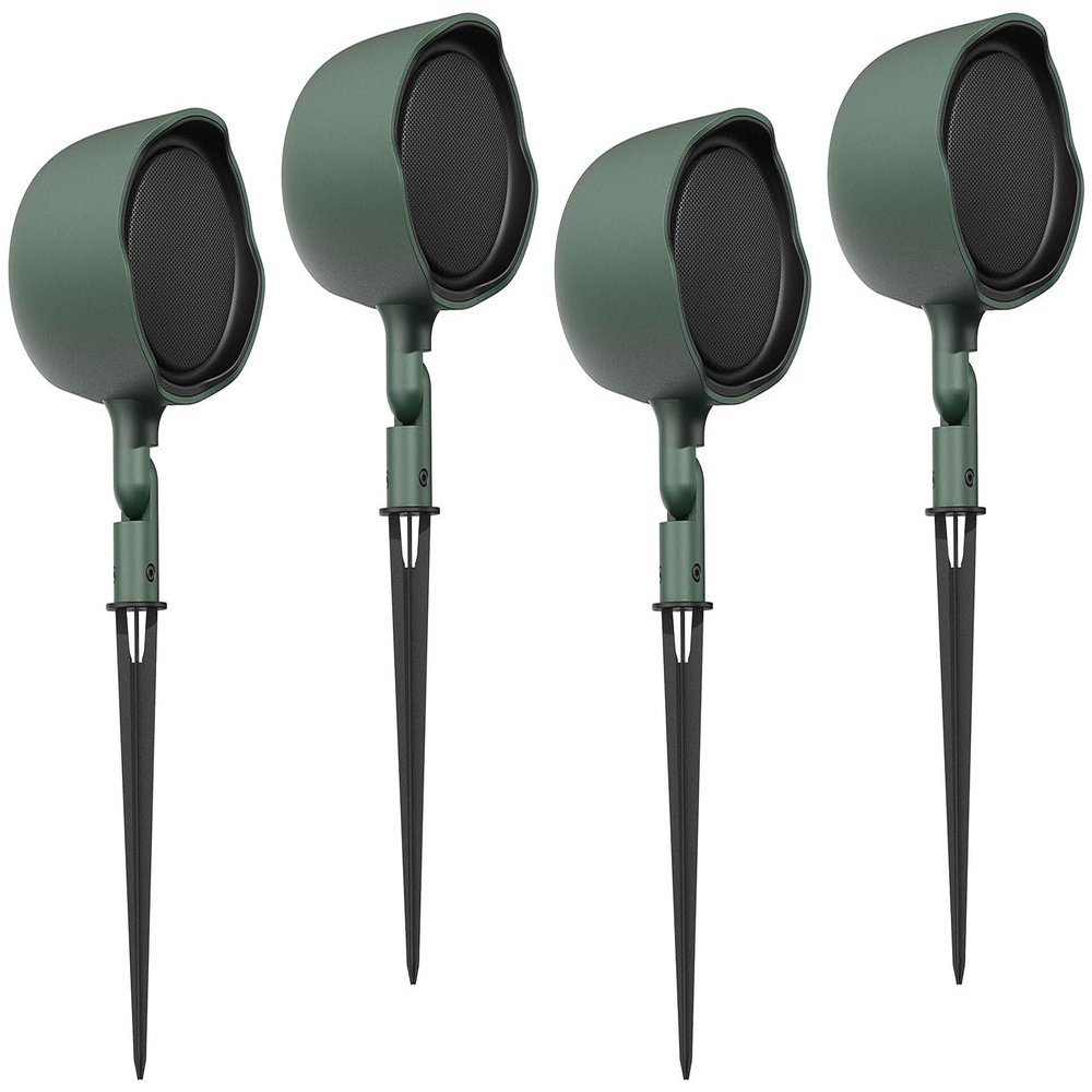 Audiosavings Bundle: (2) Pair JBI GSF3-GN 3" Landscape Ground Stake or Wall Mount 70v Commercial Speaker