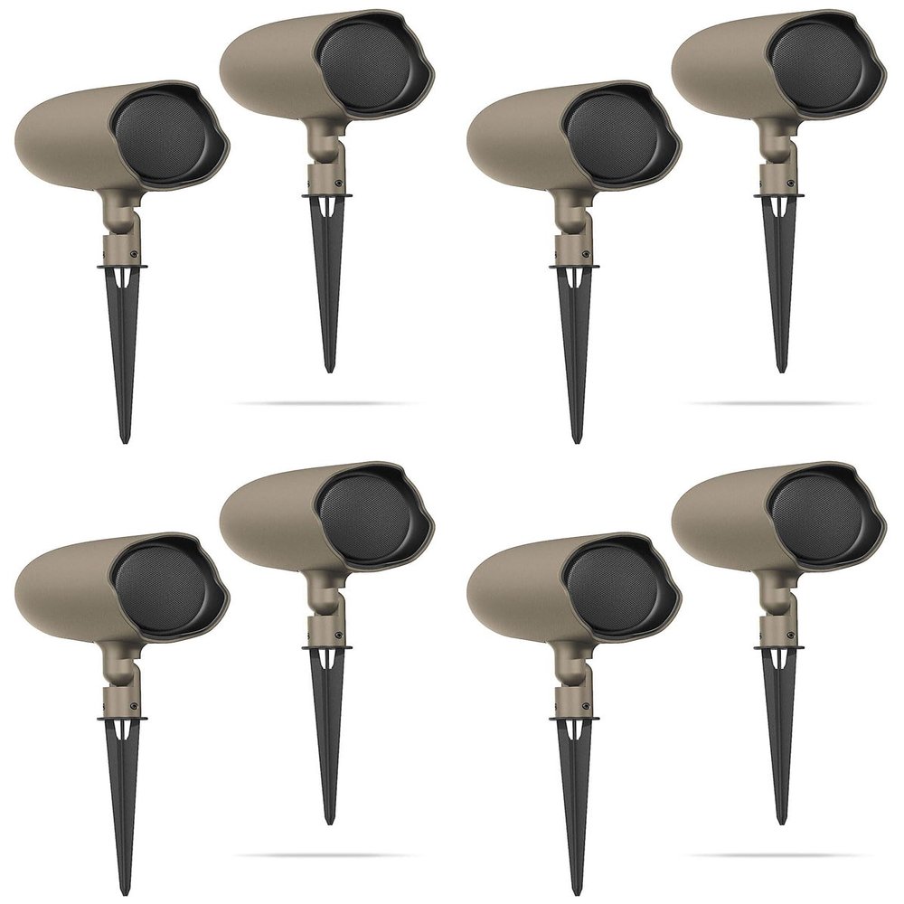 Audiosavings Bundle: (4) Pair JBI GSF3-TN 3" Landscape Ground Stake or Wall Mount 70v Commercial Speaker