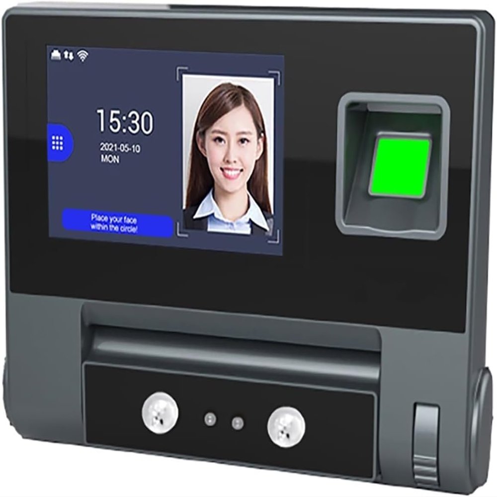 CAJUCA Time Clock WiFi Face Time Attendance and Access Control Empolyee Time Record System Face and Fingerprint Time Clock
