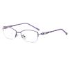 Stylish Metal Half Frame for Women Reading Glasses, Blue Light Blocking Computer Glasses, Anti Glare Eyeglasses (Color : Purple, Size : 2.5X) view 1