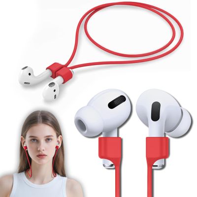 Mooyavia 1 Pack Ultra Strong Magnetic Anti-Lost Straps for AirPods, Colorful Soft Silicone Sports Lanyard Compatible with AirPods 1&2 / AirPods 3rd / AirPods Pro 1st&2nd Gen, Neck Rope Cord - Red