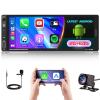 [2+64G] Hikity Android 15 Single Din Car Stereo, 6.9 Inch 2DIN Touchscreen Car Radio Wireless Carplay Android Auto Bluetooth, 5G WiFi GPS Mirror Link Backup Camera USB/Type-C Input, Mic view 1