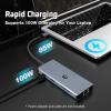 Tymyp USB C Hub, 8 in 1 USB C Adapter, Dual Screen 4K HDMI, USB C Dock Station for Mac Pro/Air(Network, USB 2.0, 5 Gbps USB 3.0,PD 100W,SD/TF Reader) for Dell, Surface, HP, Lenovo view 2