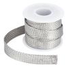 UNICRAFTALE 304 Stainless Steel Expandable Braided Cable Sleeve Knitting Scalable Network Ribbon Flat Cable Sleeve Cord Protector Wire Loom Tubing for Protect Cables 4m/roll view 1