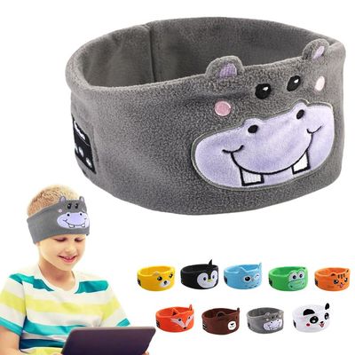 RBFSAH Kids Wireless Headphones, Over Ear Headphones for Children & Toddlers, with Thin Speakers & Super Soft Fleece Headband (Hippo)