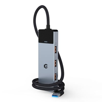 oditton 4in 1 USB Hub, USB 3.2 Hub, USB Splitter Multiport Adapter 10Gbps Data Hub with 1.6ft/50cm Long Cable for Mac Air/Pro, iMac, Dell, HP, Surface, PC, Tesla Model 3, Mobile HDD