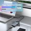 oditton 4in 1 USB Hub, USB 3.2 Hub, USB Splitter Multiport Adapter 10Gbps Data Hub with 1.6ft/50cm Long Cable for Mac Air/Pro, iMac, Dell, HP, Surface, PC, Tesla Model 3, Mobile HDD view 2