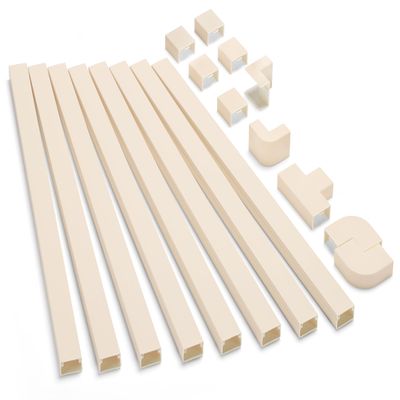 126in Cord Hider Kit, Wire Hiders for TV on Wall, Paintable Cable Management Kit, Wire Cover for Wall Mount TV, Hide Wires Along Wall, Beige Cord Cover Wall Wire Management, 8xL15.7in W0.95in H0.55in