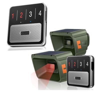 Chtoocy Solar Driveway Alarm Wireless Outside 1/2 Mile Range, Outdoor Motion Sensor & Detector Driveway Alert System(2 sensors+2receivers