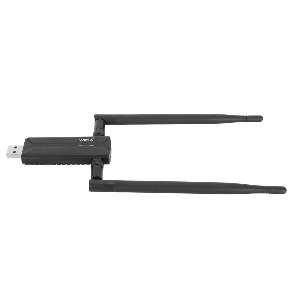 WiFi6E AX5400M Triple Band USB 3.0 Adapter, 6GHz 5GHz 2.4GHz, Dual 6dBi Antennas, 2400Mbps,11/10, RTL8832CU Chip, for Desktop PC Laptops