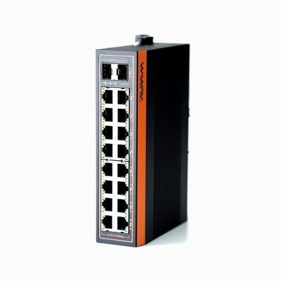 WIWAV W1118-16GE2GF-I 10/100/1000Mbps Unmanaged 18-Port Gigabit Industrial Ethernet Switches with DIN Rail/Wall-Mount (UL Listed,IP40,-40~85)