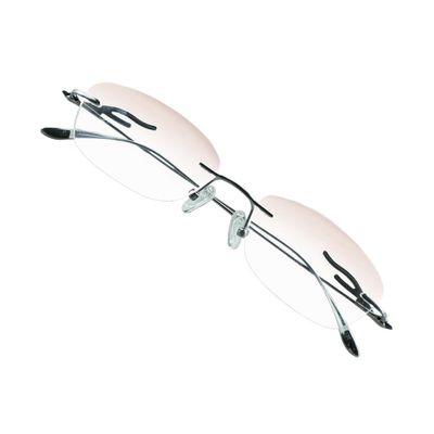 VisionGlobal Pure Titanium Frame for men/women Blue Light Blocking,Hand-set Diamond Fashion Glasses (Silver Brown, 2.00 Magnification)