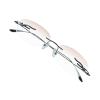 VisionGlobal Pure Titanium Frame for men/women Blue Light Blocking,Hand-set Diamond Fashion Glasses (Silver Brown, 2.00 Magnification) view 1