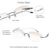 VisionGlobal Pure Titanium Frame for men/women Blue Light Blocking,Hand-set Diamond Fashion Glasses (Silver Brown, 2.00 Magnification) view 2
