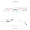 VisionGlobal Pure Titanium Frame for men/women Blue Light Blocking,Hand-set Diamond Fashion Glasses (Silver Brown, 2.00 Magnification) view 3