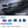 4 in 1 USB Hub, Tymyp USB 3.0 Hub 5Gbps with USB C Connector, Portable USB Splitter Adapter for Mac, iMac Pro, Mac mini/Pro, Surface Pro, Dell, HP view 2