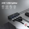 4 in 1 USB Hub, Tymyp USB 3.0 Hub 5Gbps with USB C Connector, Portable USB Splitter Adapter for Mac, iMac Pro, Mac mini/Pro, Surface Pro, Dell, HP view 3