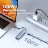6 in 1 USB C Hub, oditton Versatile Adapter with 4K HDMI, 100W PD Charging, 3 x USB 3.0, SD/TF Card Reader for Laptops and Mobile Phones, Compatible with Dell/HP/Surface view 3