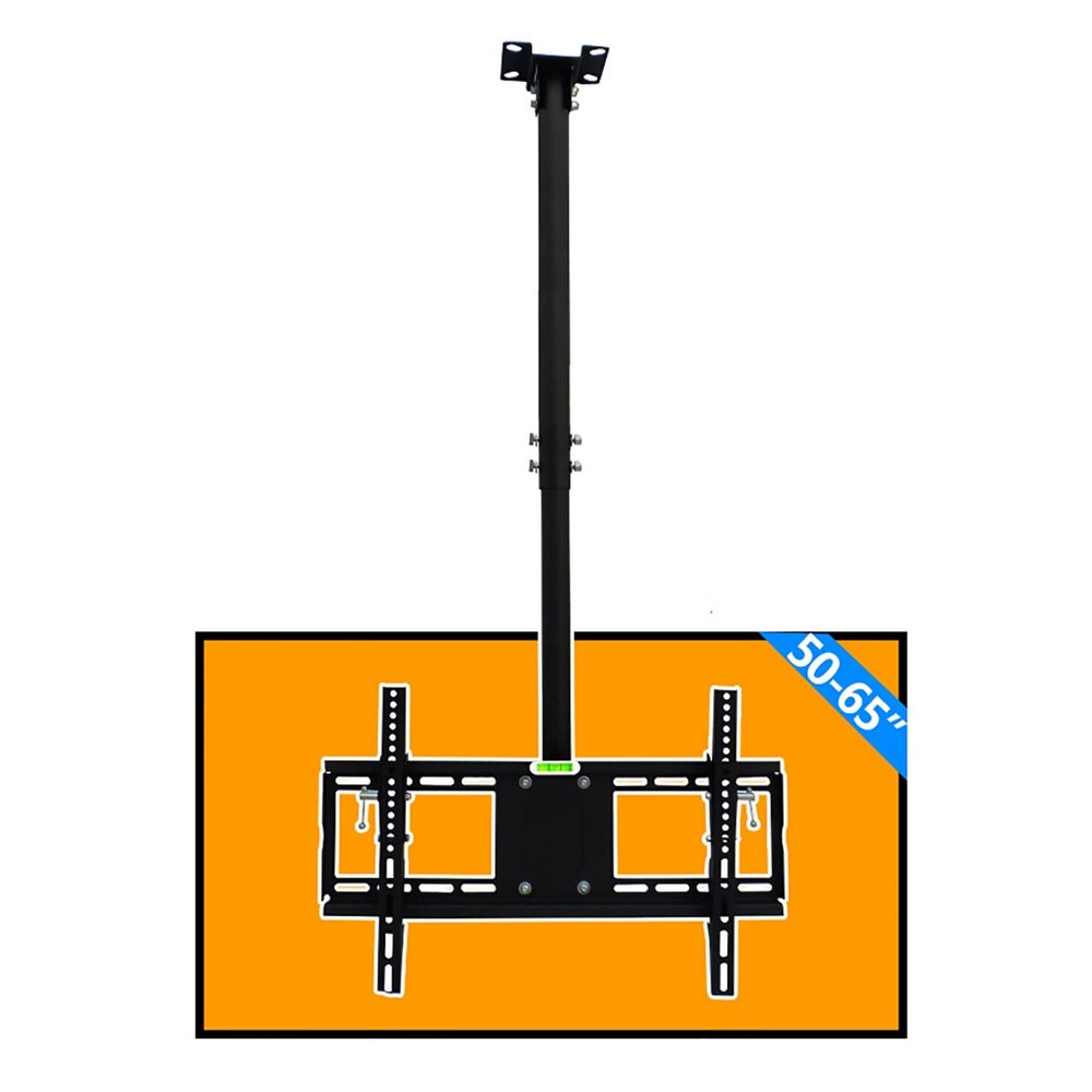 0-15 Flip Down Ceiling Mount Tv Bracket, Holds Up to 70kg/154 Lbs Screens, Tilt Swivel Telescopic Bracket, Fits Most 50-65 Inch Flat Panel TVs TV Bracket