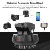 2.4G Motorized Panoramic Tripod Head, 100 Meter Wireless Control, 360 Degree Wireless Rotation, Tilt 35 Degree, 9 Position Adjustment, Panoramic Tripod Head for Smartphone/Camera view 3