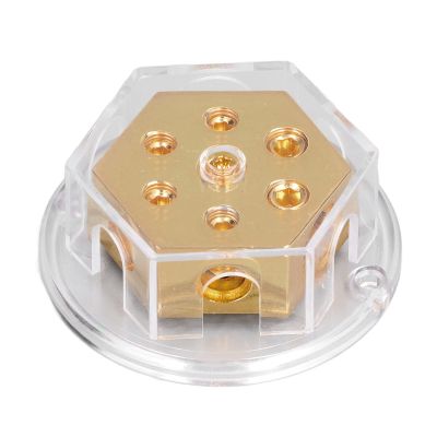 PerGar Power Distribution Block, Distribution Connecting Blocks, Distribution Block Ground Wire Negative Splitter 2x0 Gauge in 4x4 Gauge Out Fuse Holder for Car Audio Amp