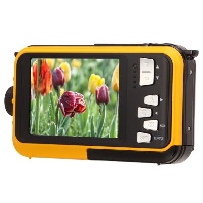 Full HD 2.7K 48MP 10ft Waterproof Underwater Digital Camera 16X Digital Zoom Front Rear Double Screens Waterproof Digital Camera Red 48MP Dual Screen Waterproof Digital Camera,