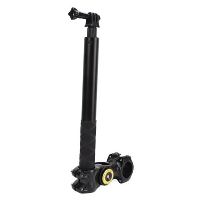 Bike Handlebar Camera Clamp Pipe Camera Holder Mount Motorcycle Guard Bar Bracket with Selfie Stick Camera Bike Handlebar Mount, 360 Rotation Action Camera Clamp Holder