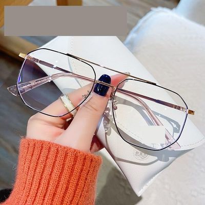 Oversized Reading Glasses Eyewear Aviator Blue Light Blocking Computer Readers Anti UV Personality Flat Light Mirror (Color : Black-Rose, Size : +150)