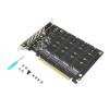 Adapter Card 4 Port M.2 NVMe SSD to PCIE X16 M Key Hard Drive Converter Reader Expansion CardPH44 M.2 NVMe SSD to PCIE 4.0 Adapter Card, 4 Port M.2 NVMe to PCIE X16 Expansion view 1
