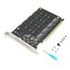 Adapter Card 4 Port M.2 NVMe SSD to PCIE X16 M Key Hard Drive Converter Reader Expansion CardPH44 M.2 NVMe SSD to PCIE 4.0 Adapter Card, 4 Port M.2 NVMe to PCIE X16 Expansion view 3