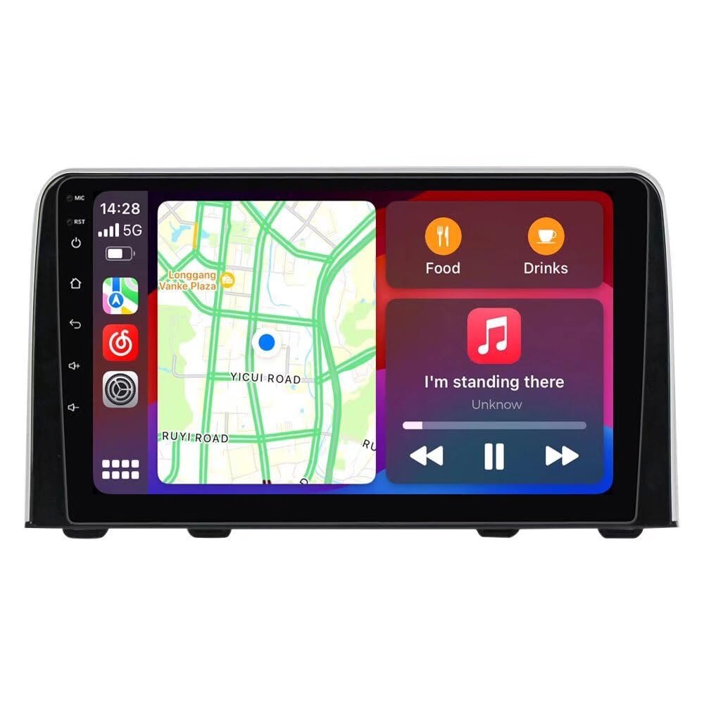 Stereo for Honda CRV 2017 2018 2019 2020 2021, Biorunn 9 Inch GPS Radio Wireless Car-Play Android Auto Upgrade Dash Kit IPS Navi RDS Head Unit 2GB RAM 32GB ROM