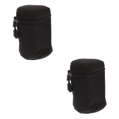 PartyKindom 2pcs Camera Lens Storage Bag Shockproof Lens Pouch for Mirrorless Cameras Pu Material Water-resistant for Photographers for Transport and Convenience