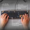 Cherry KC 200 MX Mechanical Office Keyboard with New MX2A switches. Modern Design with Metal Plate Frame. (White W/MX2A Silent Red Switch) view 4
