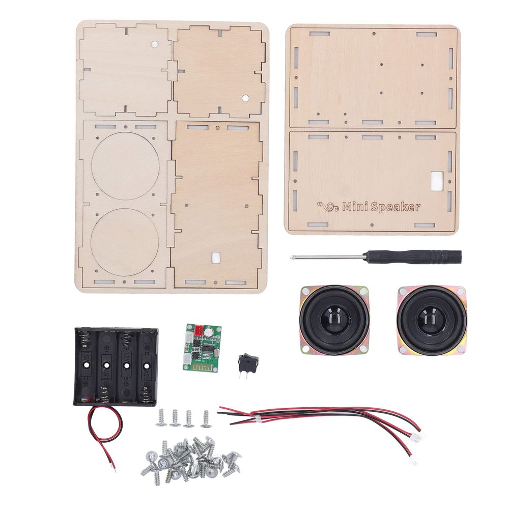 DIY Speaker Kit, DIY Bluetooth Speaker Kit Stereo Surround Non Composite Wood DIY Speaker Kit for Pupil