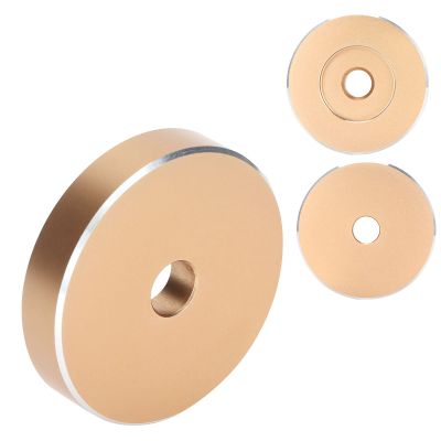 45 RPM Record Turntable Adapter Large Hole Conversion Sheet Black Clamp Adapter for Most Big Hole RecordsBlack Record Turntable Adapter, Records Solid Aluminum 45 RPM (Gold)
