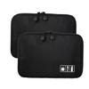 Uonlytech 2pcs Nylon Electronics Storage Bag Portable Travel Organizer for External Hard Drive Accessories Multi-functional Double-zipper Case for Home Outdoor Use Black view 1