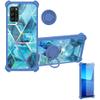 Aroepurt Case Compatible with Blackview A100 Phone Case Cover [with Tempered Glass Screen Protector][Hard PC + Soft Silicone][Ring Support] [Colorful Reflect Light] IMDL-LS view 1