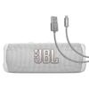 JBL Flip 6 (White) + Bundle with Case Logic Braided USB Type-C Charge & Sync (6 feet, Gray) view 1