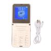 Zyyini 2G Flip Phone for Seniors, Big Large Font Eldly Cell Phone, Rectangle Flip Design, Sound Basic Phone, One Key Dial, LED Flashlight, FM, Calendar, Alarm (Gold) view 1