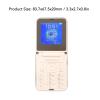 Zyyini 2G Flip Phone for Seniors, Big Large Font Eldly Cell Phone, Rectangle Flip Design, Sound Basic Phone, One Key Dial, LED Flashlight, FM, Calendar, Alarm (Gold) view 4