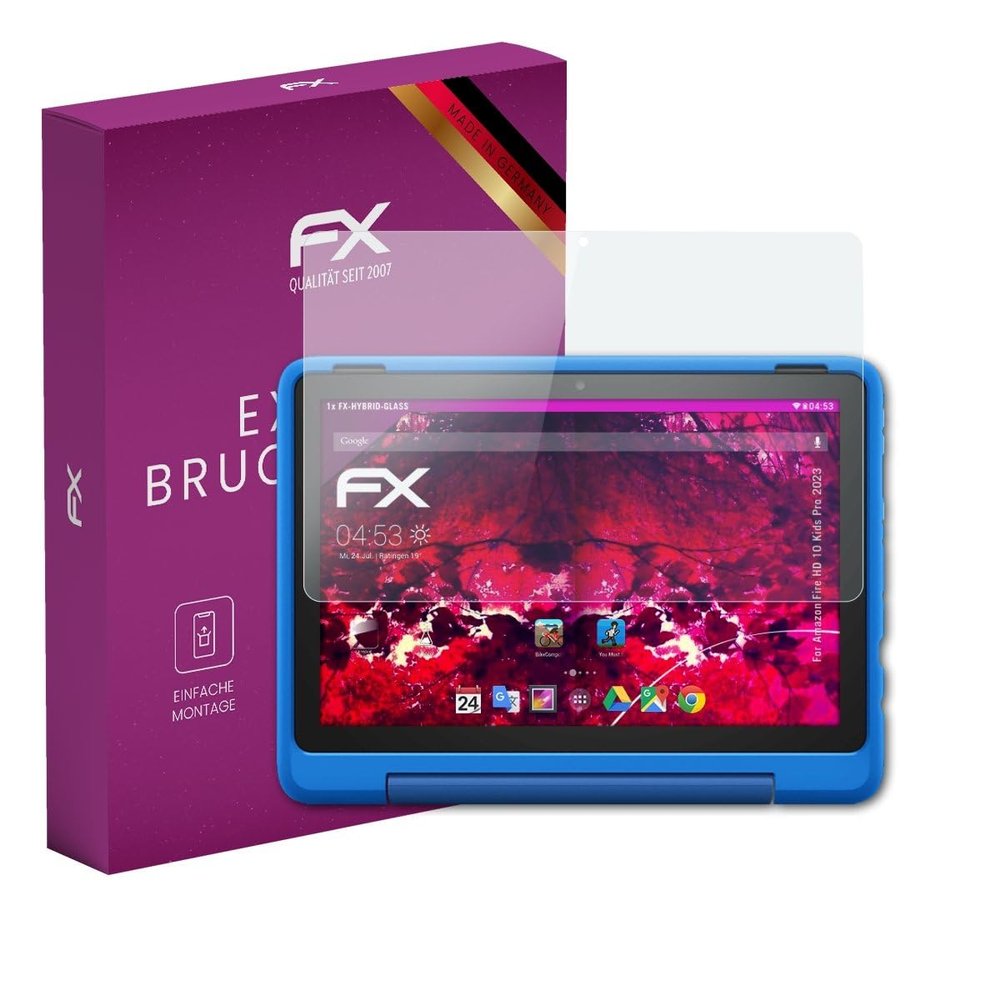 atFoliX Plastic Glass Protective Film compatible with Amazn Fre HD 10 Kids Pro 2023, 9H Hybrid-Glass FX Screen Protector