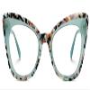 Zeelool Women's Cat Eye Glasses Stylish Acetate Eyewear Blue Light Blocking Glasses Anti Eyestrain Glasses ZJGA359158-01 Green