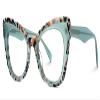 Zeelool Women's Cat Eye Glasses Stylish Acetate Eyewear Blue Light Blocking Glasses Anti Eyestrain Glasses ZJGA359158-01 Green view 2