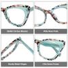 Zeelool Women's Cat Eye Glasses Stylish Acetate Eyewear Blue Light Blocking Glasses Anti Eyestrain Glasses ZJGA359158-01 Green view 3
