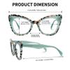 Zeelool Women's Cat Eye Glasses Stylish Acetate Eyewear Blue Light Blocking Glasses Anti Eyestrain Glasses ZJGA359158-01 Green view 4