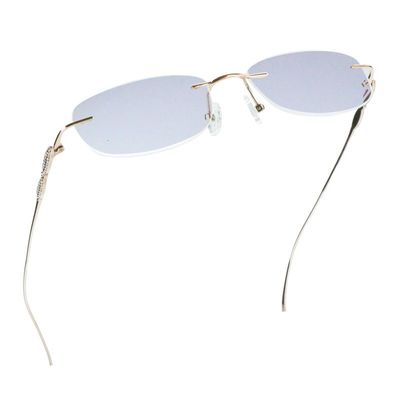 LifeArt Pure Titanium Frame Glasses/Blue Light Blocking Reading Glasses, Reduce Eyestrain, Stylish for Men and Women(Gold,+3.50 Magnification)