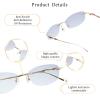 LifeArt Pure Titanium Frame Glasses/Blue Light Blocking Reading Glasses, Reduce Eyestrain, Stylish for Men and Women(Gold,+3.50 Magnification) view 2