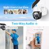 WiFi wireless outdoor solar security camera 1080P, human motion detection, full-color night vision, 360, dual-channel audio, IP66 Waterproof, 19200mAh Rechargeable Battery, 32GB SD Card Included ( Co view 3