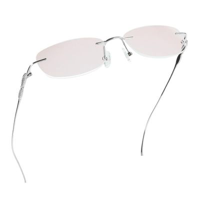 LifeArt Pure Titanium Frame Glasses/Blue Light Blocking Reading Glasses, Reduce Eyestrain, Stylish for Men and Women(Silver,+2.50 Magnification)